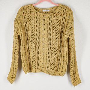 MOON & MADISON Mustard Yellow Knit Long Sleeve Sweater size S